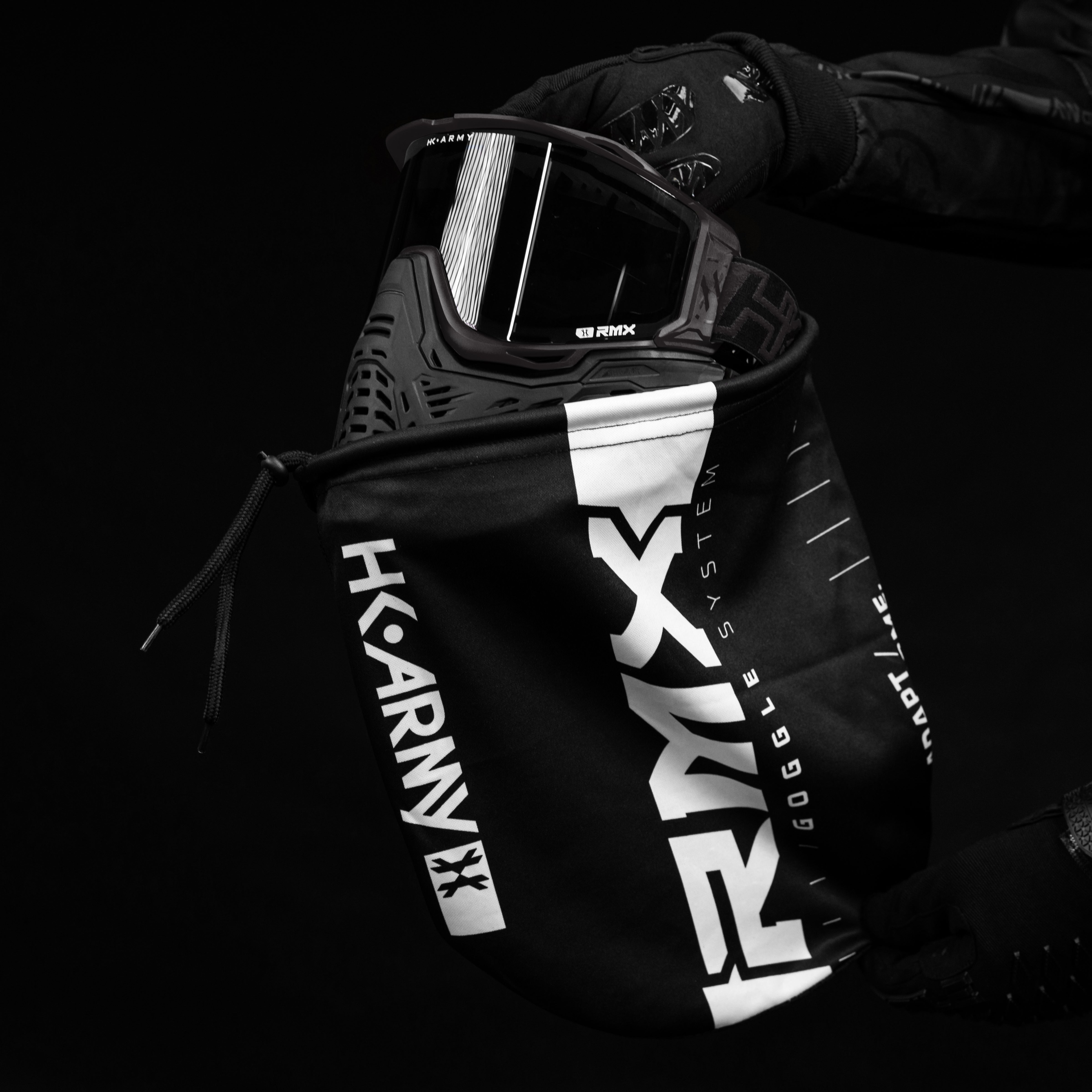 HK Army RMX Paintball Mask Goggle System Black goggle bag lifestyle