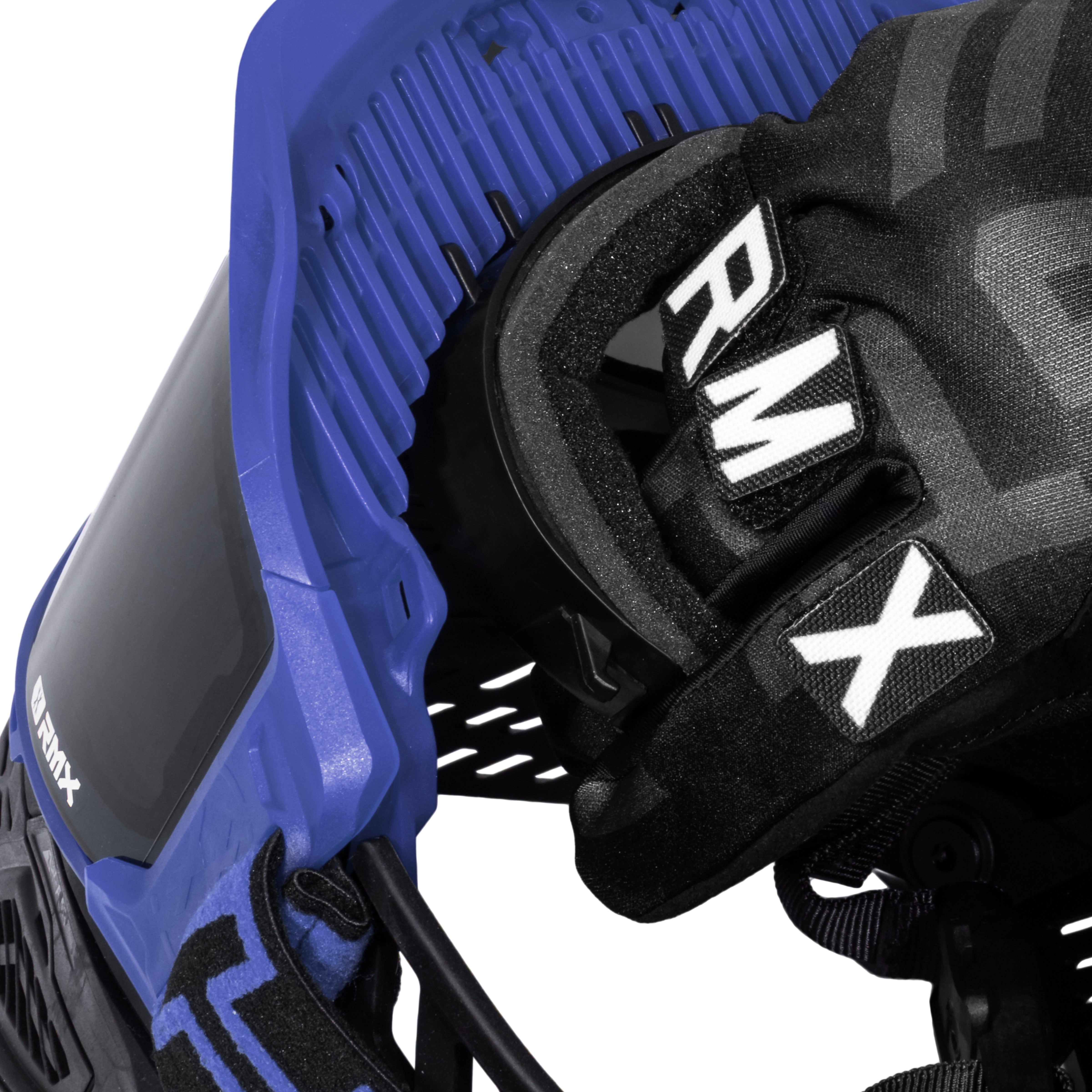 HK Army RMX Paintball Mask Goggle System Blue strap and foam detail