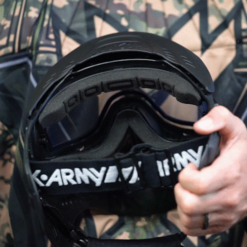 HK Army HSTL Mask Goggle Foam Kit (Upper / Lower) - Open Cell std config, mask, tournament ready comfort, for tournament play, top view
