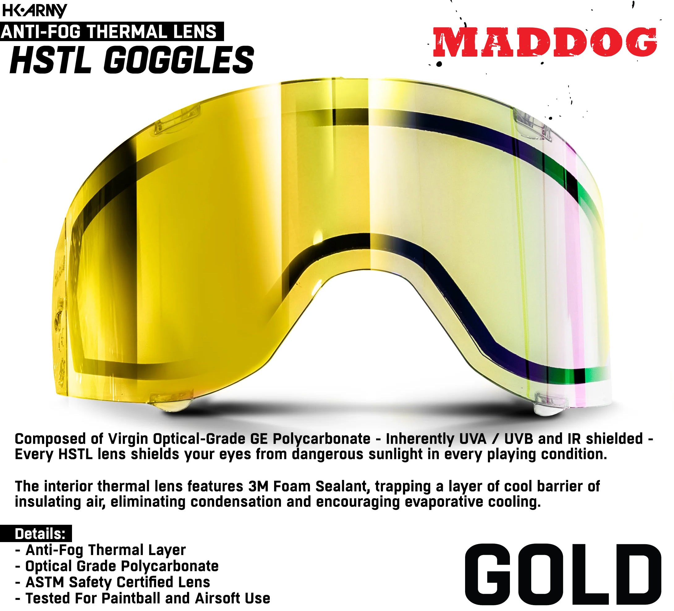 HK Army HSTL Thermal Replacement Lens | Anti-Fog Paintball Lens