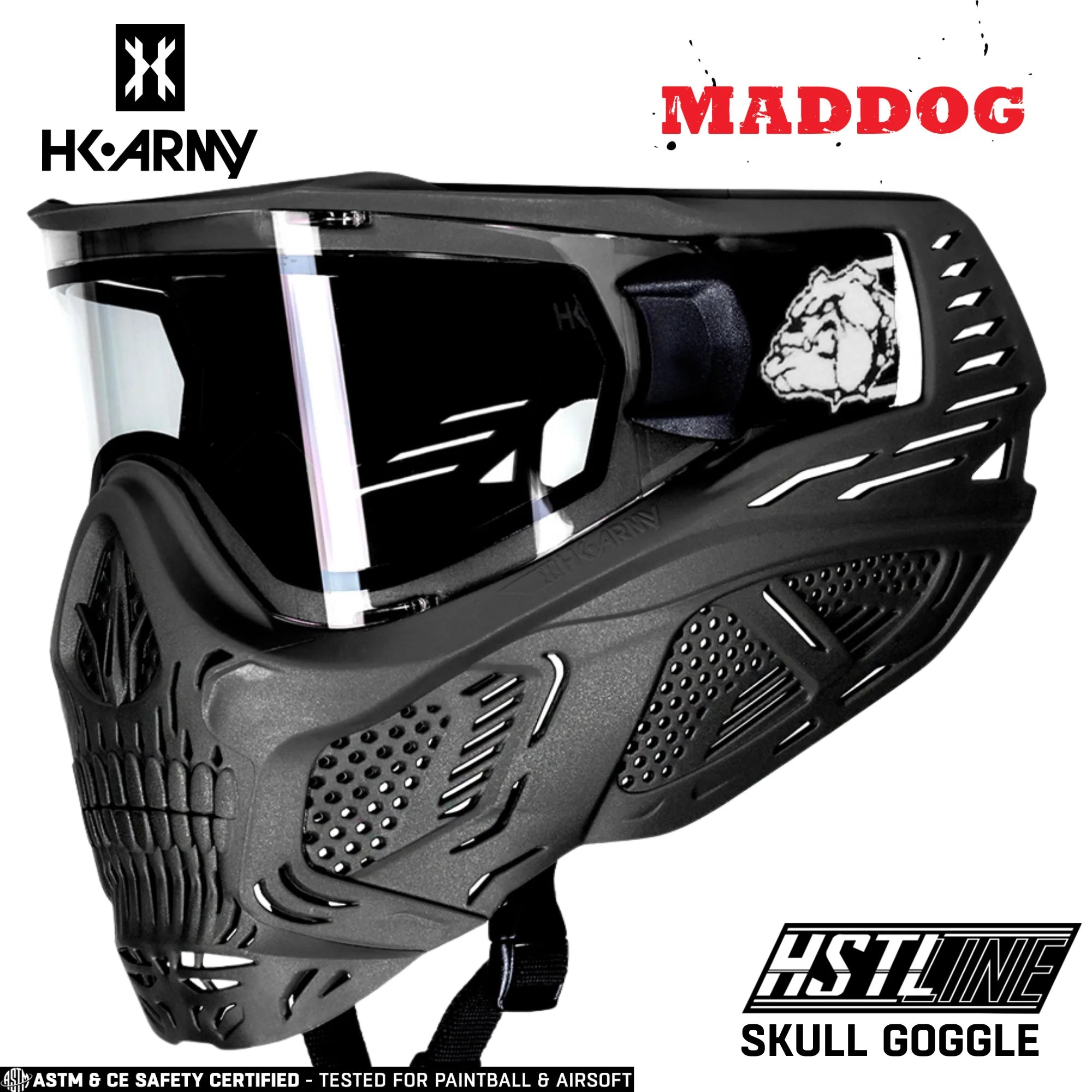 Maddog HK Army HSTL Goggle Paintball & Airsoft Mask With Thermal Lens | Standard - Full-Coverage - Skull