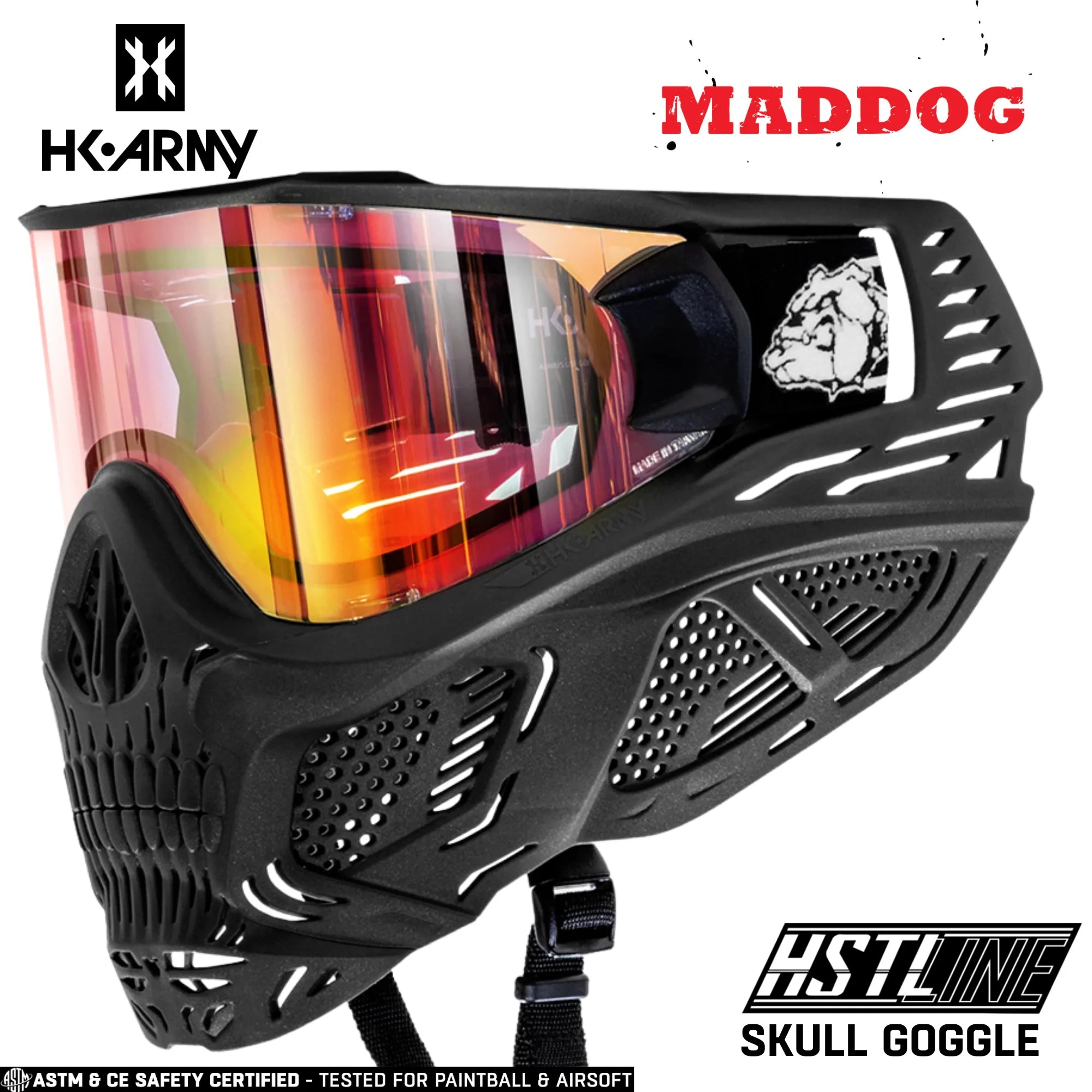 Maddog HK Army HSTL Goggle Paintball & Airsoft Mask With Thermal Lens | Standard - Full-Coverage - Skull