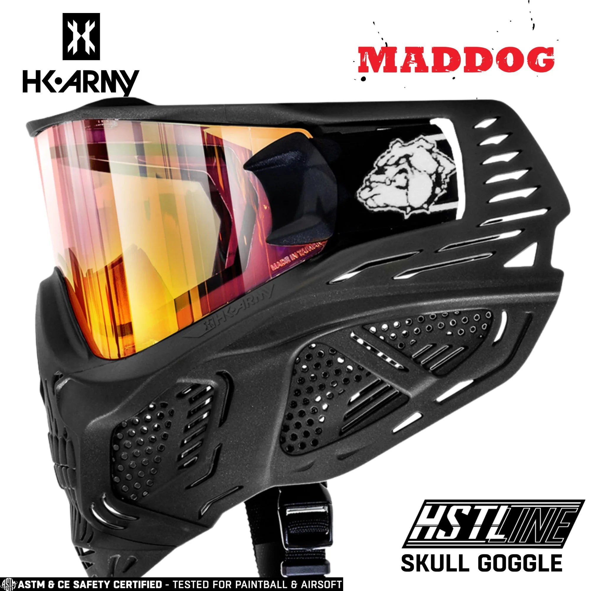 Maddog HK Army HSTL Goggle Paintball & Airsoft Mask With Thermal Lens | Standard - Full-Coverage - Skull