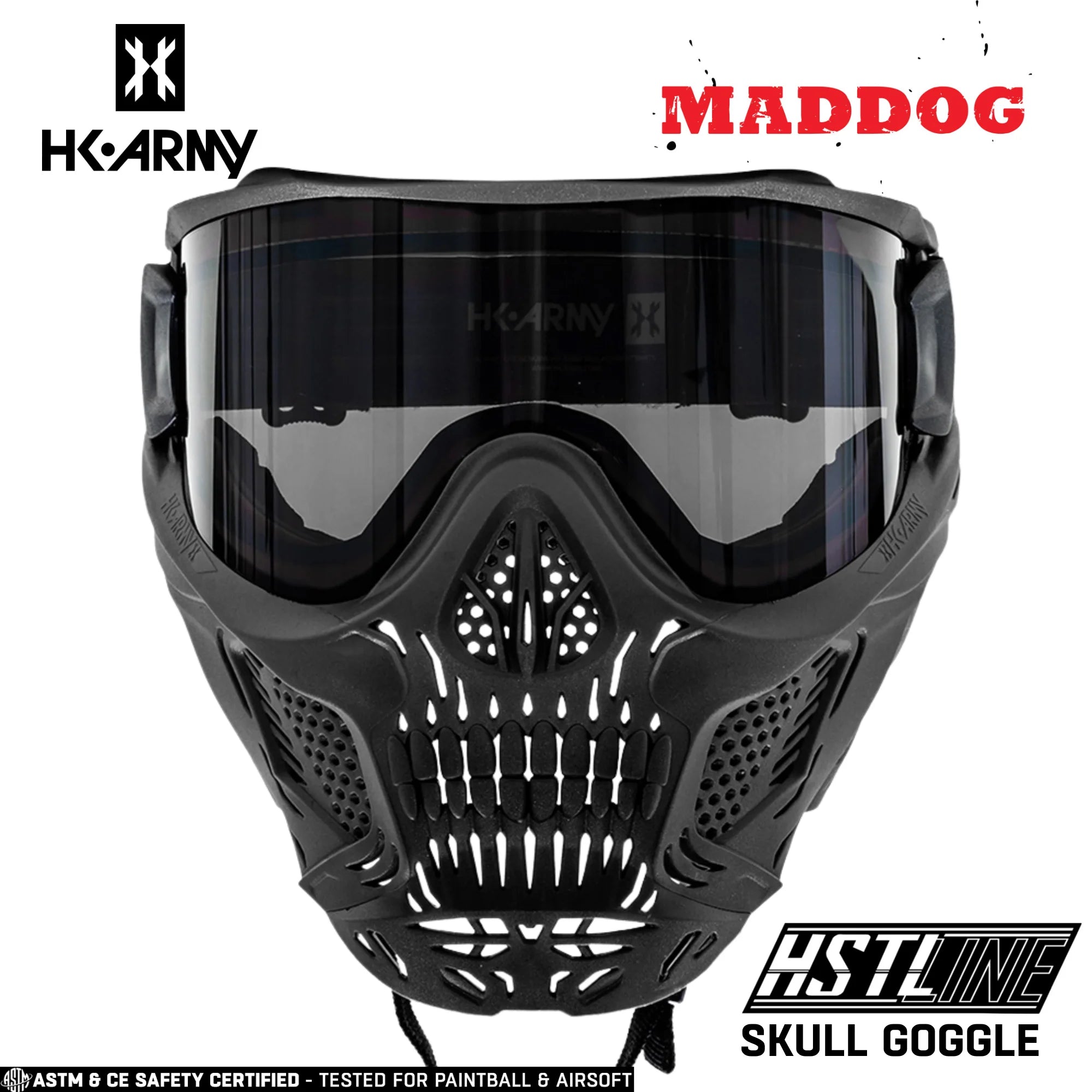 Maddog HK Army HSTL Goggle Paintball & Airsoft Mask With Thermal Lens | Standard - Full-Coverage - Skull