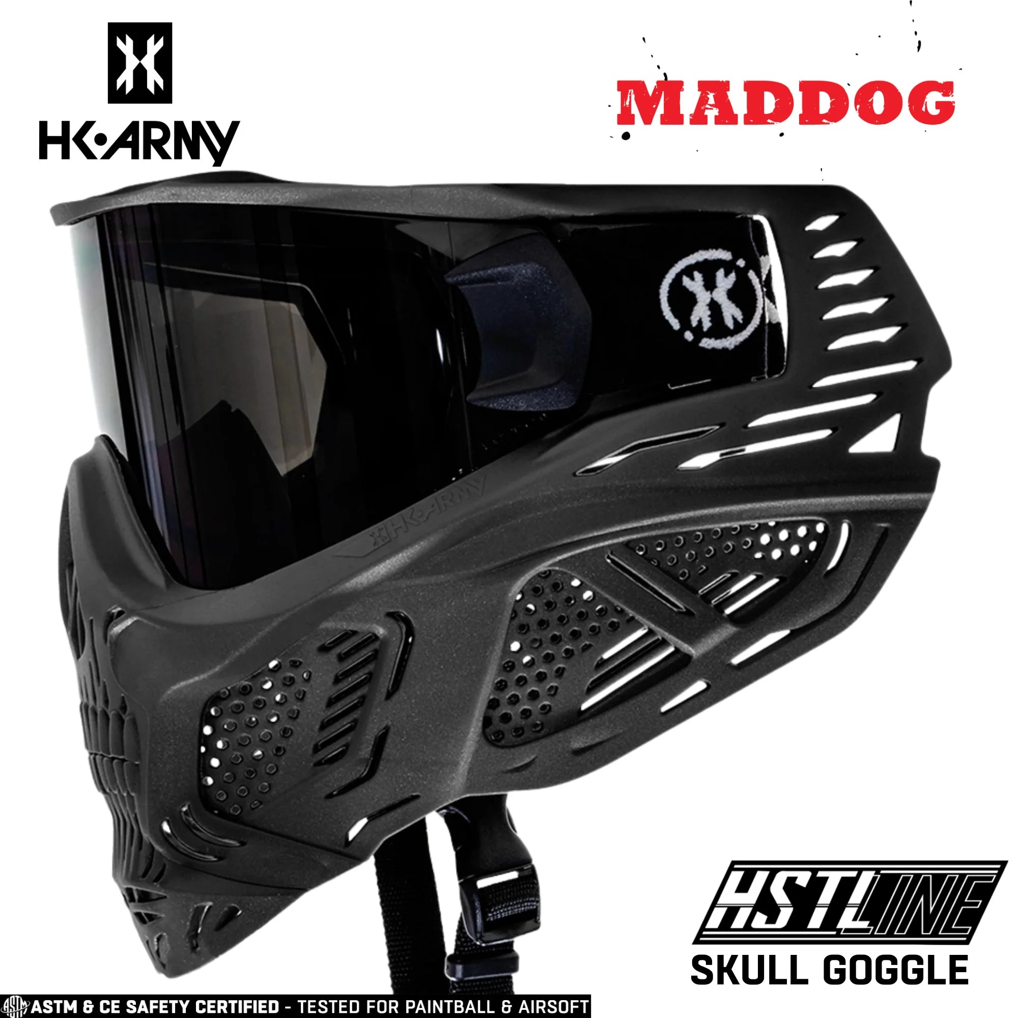 Maddog HK Army HSTL Goggle Paintball & Airsoft Mask With Thermal Lens | Standard - Full-Coverage - Skull