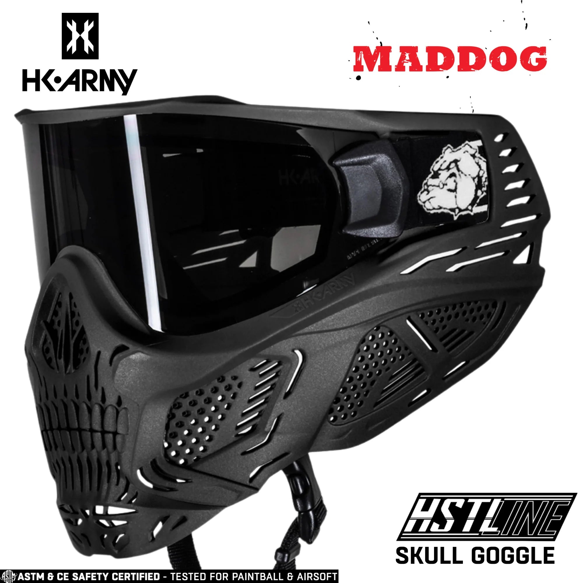 Maddog HK Army HSTL Goggle Paintball & Airsoft Mask With Thermal Lens | Standard - Full-Coverage - Skull