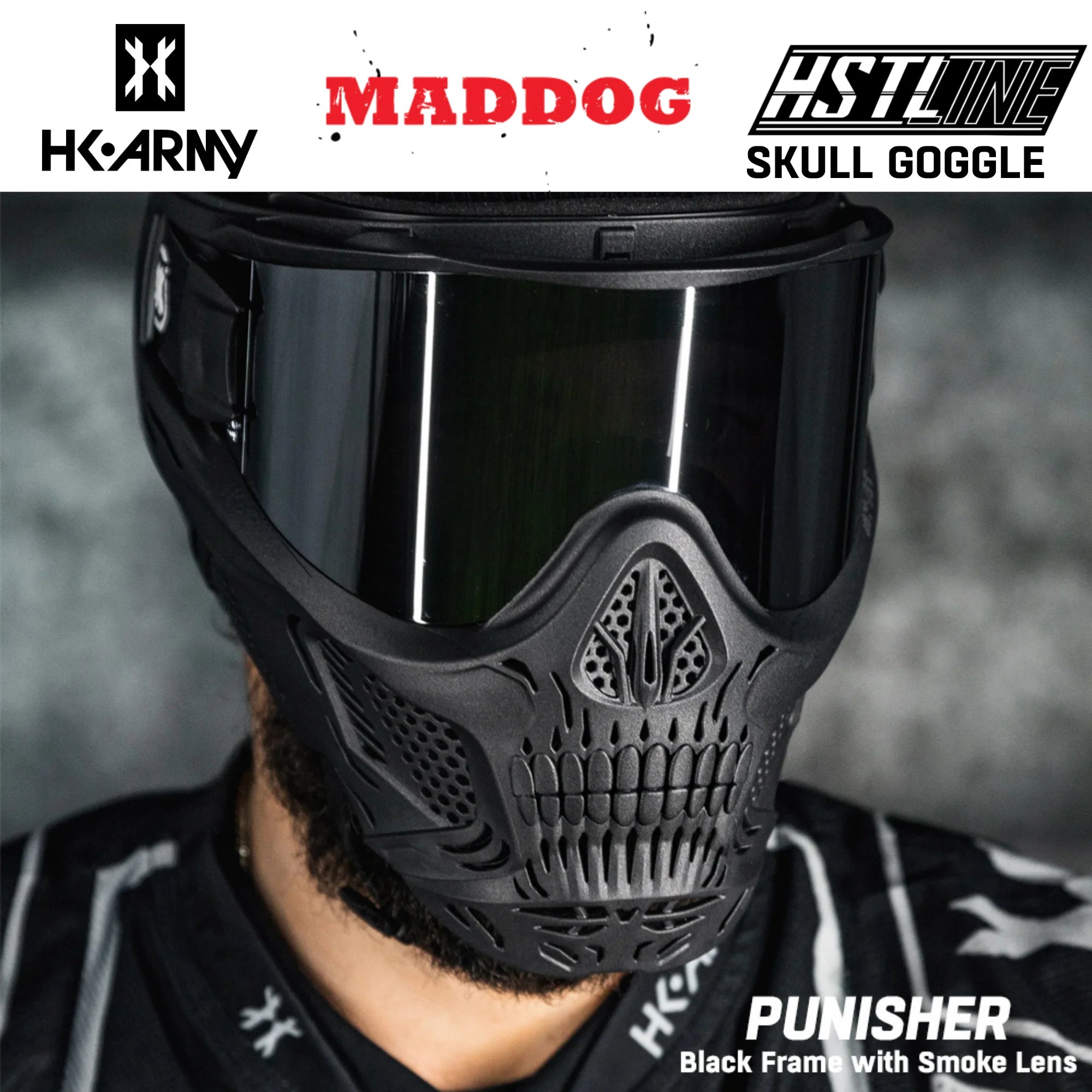 Maddog HK Army HSTL Goggle Paintball & Airsoft Mask With Thermal Lens | Standard - Full-Coverage - Skull