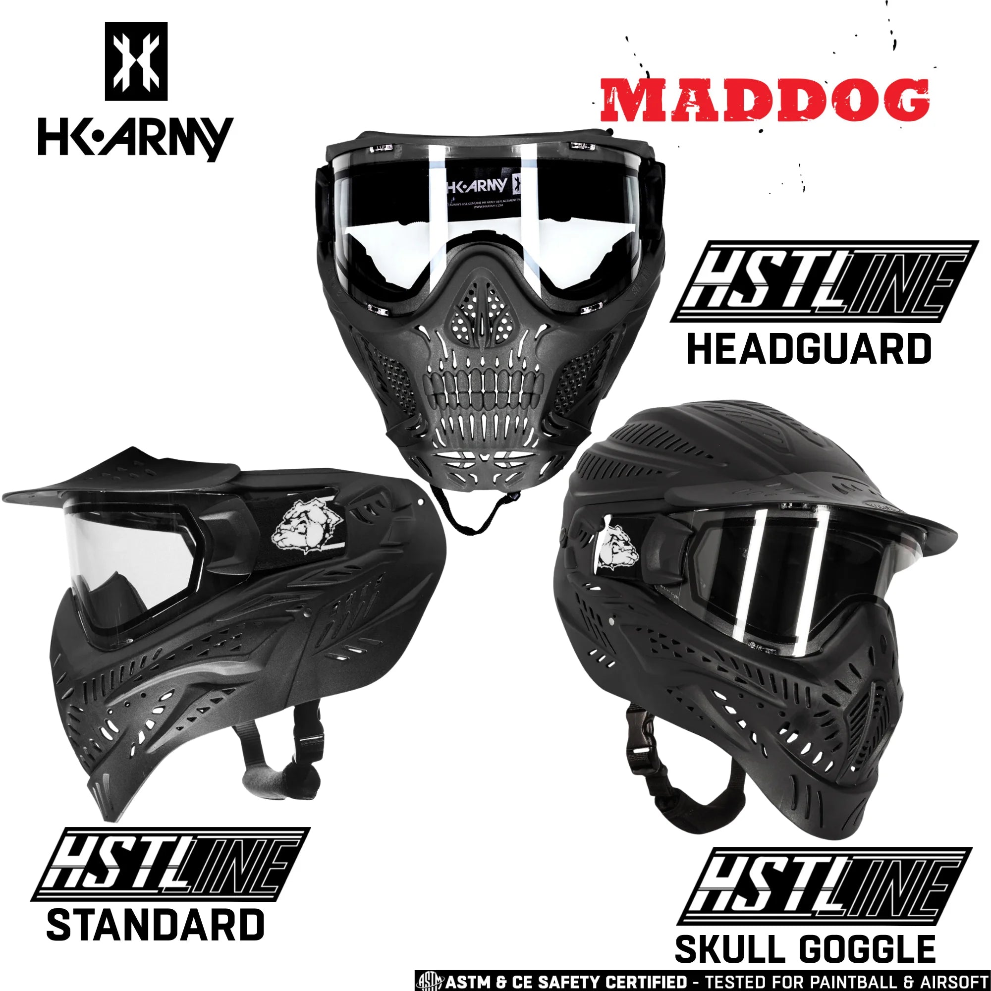 Maddog HK Army HSTL Goggle Strap w/ Clips | Replacement Strap for HSTL Goggles