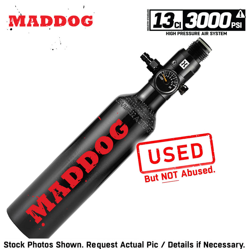 CLEARANCE Maddog 13ci/3000psi Compressed Air Aluminum HPA Paintball Tank with Regulator - 2025 HYDRO | Used But NOT Abused
