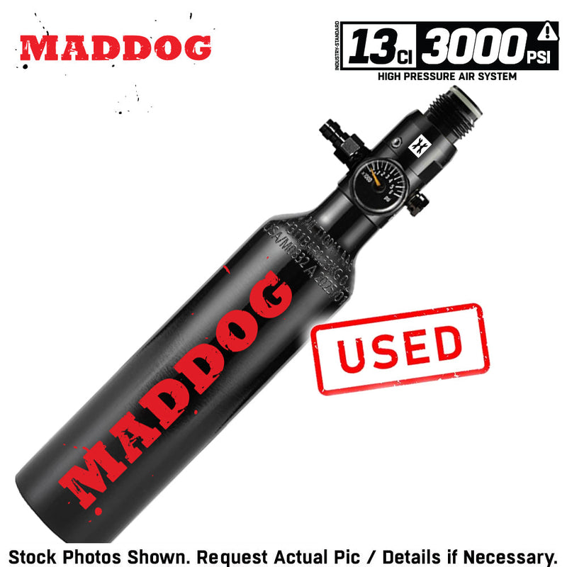 CLEARANCE USED Maddog 13ci/3000psi Compressed Air Aluminum HPA Paintball Tank with Regulator - 2025 HYDRO