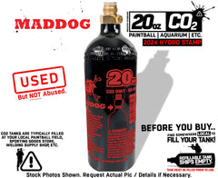 CLEARANCE Maddog 20 Oz Aluminum Paintball Tank Co2 Bottle | 2024 Hydro | Used BUT Not Abused