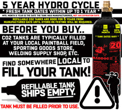 CLEARANCE Maddog 20 Oz Aluminum Paintball Tank Co2 Bottle | 2024 Hydro | Used BUT Not Abused