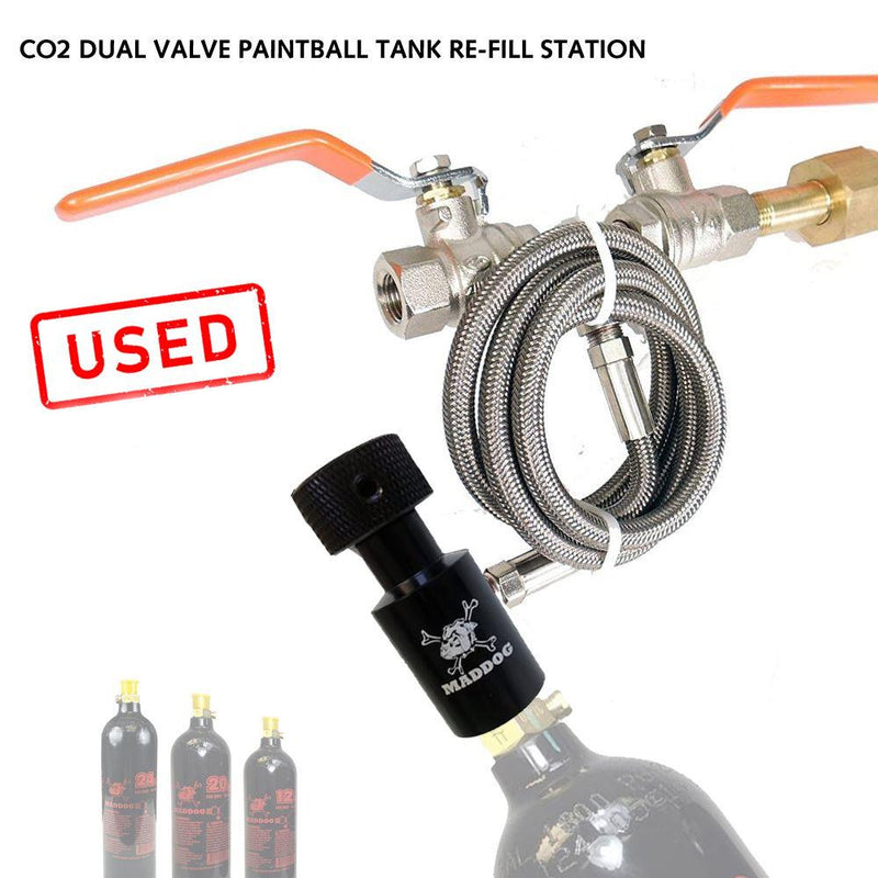 CLEARANCE Used Maddog Paintball CO2 Fill Station, CO2 Dual Valve Bottle Refill Station for 12oz, 16oz, 20oz, + CO2 Tanks