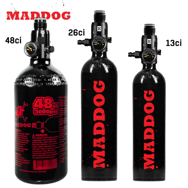 パーカッション・打楽器 Tank drunk 13 tune Maddog Aluminum HPA Paintball Tank – 13ci / 26ci / 48ci 3000 PSI Compr