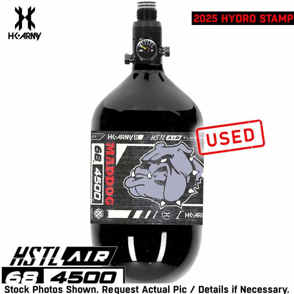 CLEARANCE USED Maddog HK Army HSTL 68/4500 Carbon Fiber HPA Compressed Air Paintball Tank Bottle System - Standard Reg | 2025 Hydro