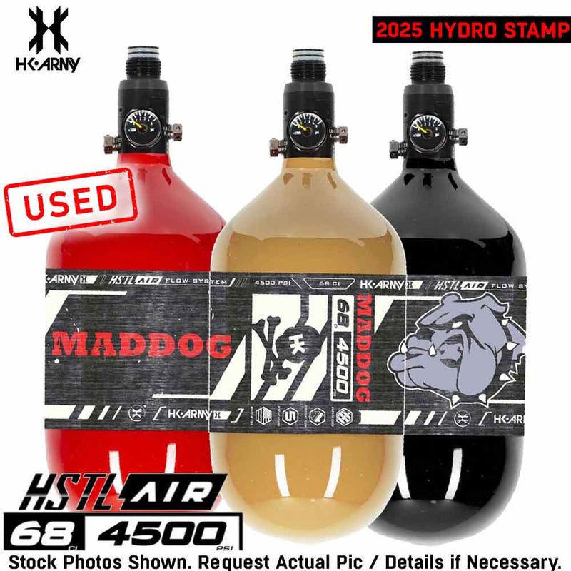 CLEARANCE USED Maddog HK Army HSTL 68/4500 Carbon Fiber HPA Compressed Air Paintball Tank Bottle System - Standard Reg | 2025 Hydro