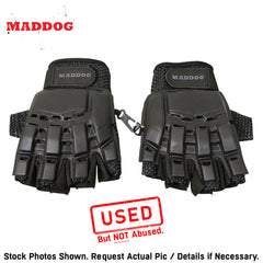 CLEARANCE Maddog Tactical Half Finger Glove Chest Protector and Neck Combo Trio - Black - Small/Medium