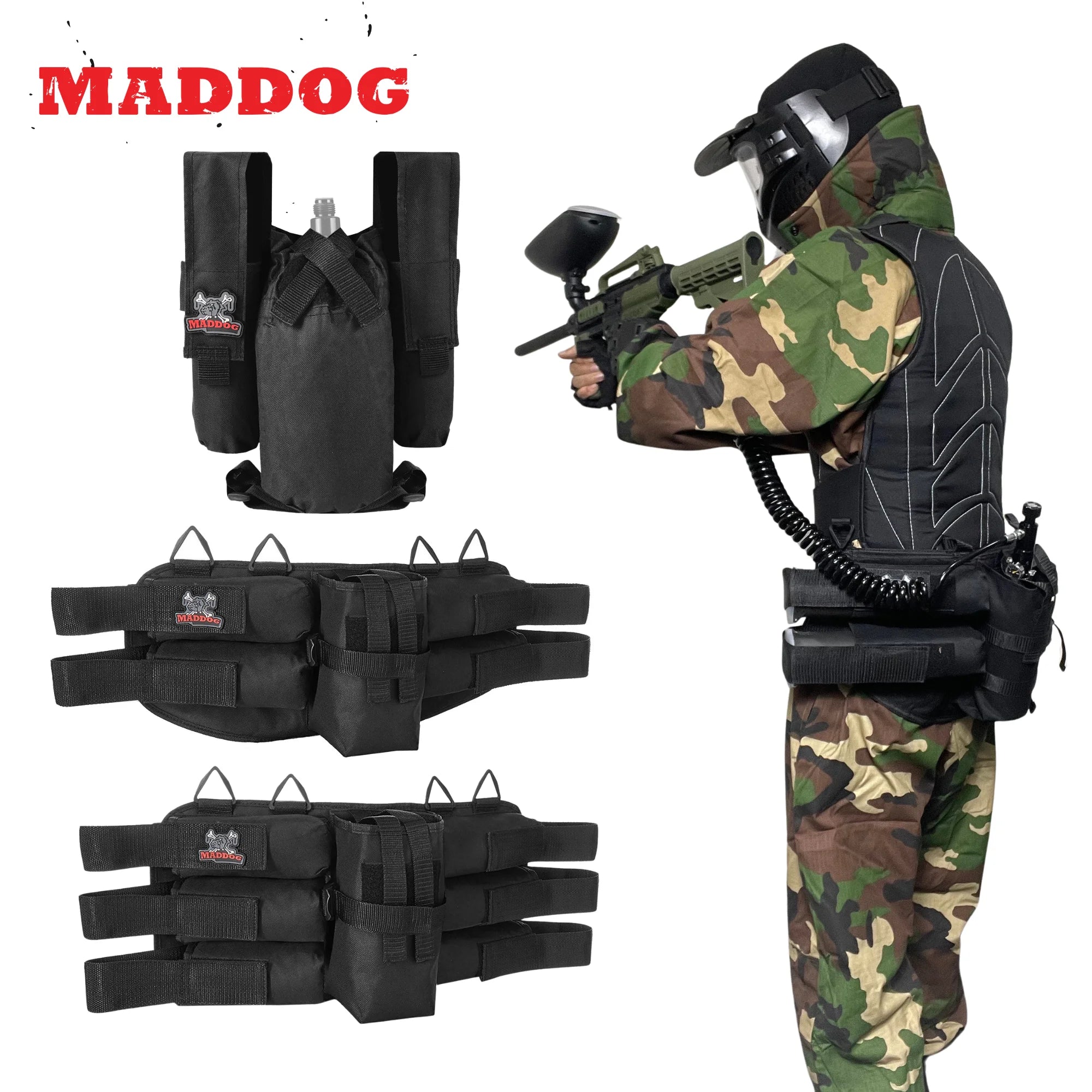 Maddog Paintball Harness Pod Pack Belt | 2+1, 4+1 Or 6+1