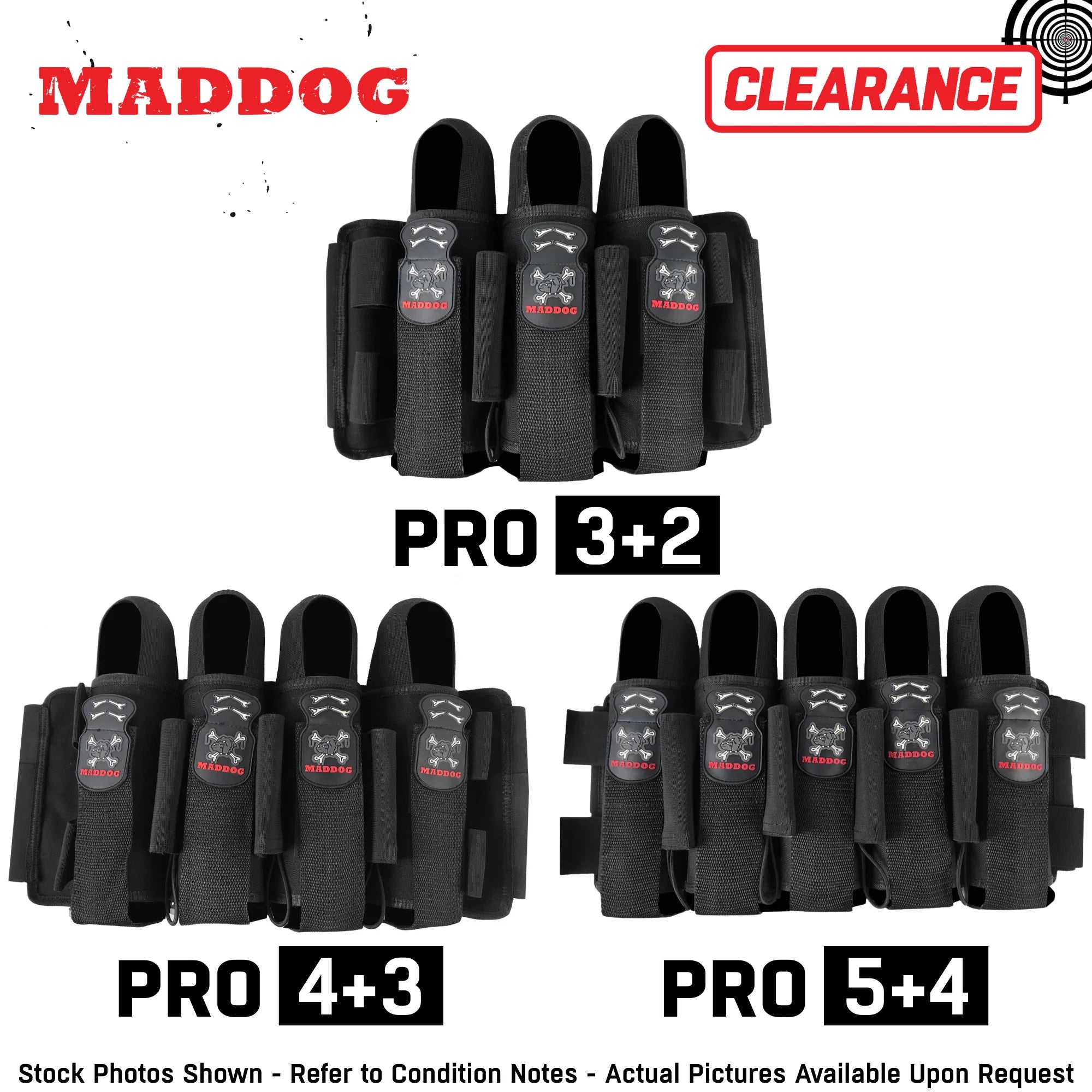 CLEARANCE Maddog Pro Paintball Harness - 3+2 4+3 5+4 Configurations - OPEN BOX / USED