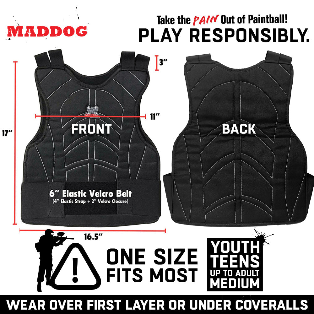 CLEARANCE Maddog Padded Paintball Airsoft Chest Protector - OPEN BOX / USED