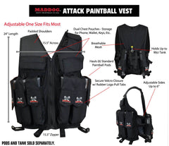 CLEARANCE Maddog Tactical Paintball Attack Vest - Black