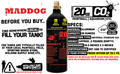 Maddog 20 Oz Refillable Aluminum Paintball Tank | Ships Empty