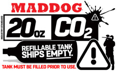 CLEARANCE Maddog 20 Oz Aluminum Paintball Tank Co2 Bottle | 2024 Hydro | Used BUT Not Abused
