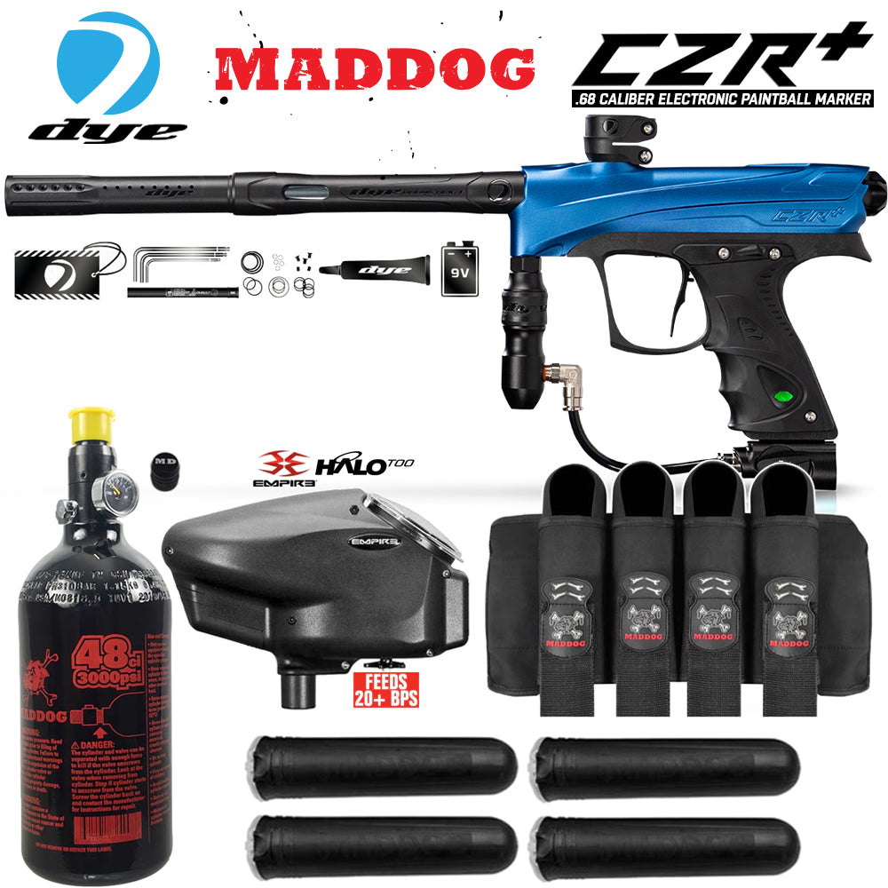 Dye CZR+ Electronic Paintball Gun Marker Packages | Maddog All-In-One Starter Kits