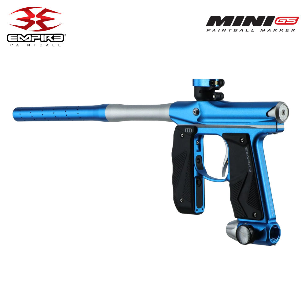 CLEARANCE Empire Mini GS Electronic Paintball Gun .68 Caliber - Full Auto - Dust Blue / Silver 2-pc Barrel | USED But NOT Abused