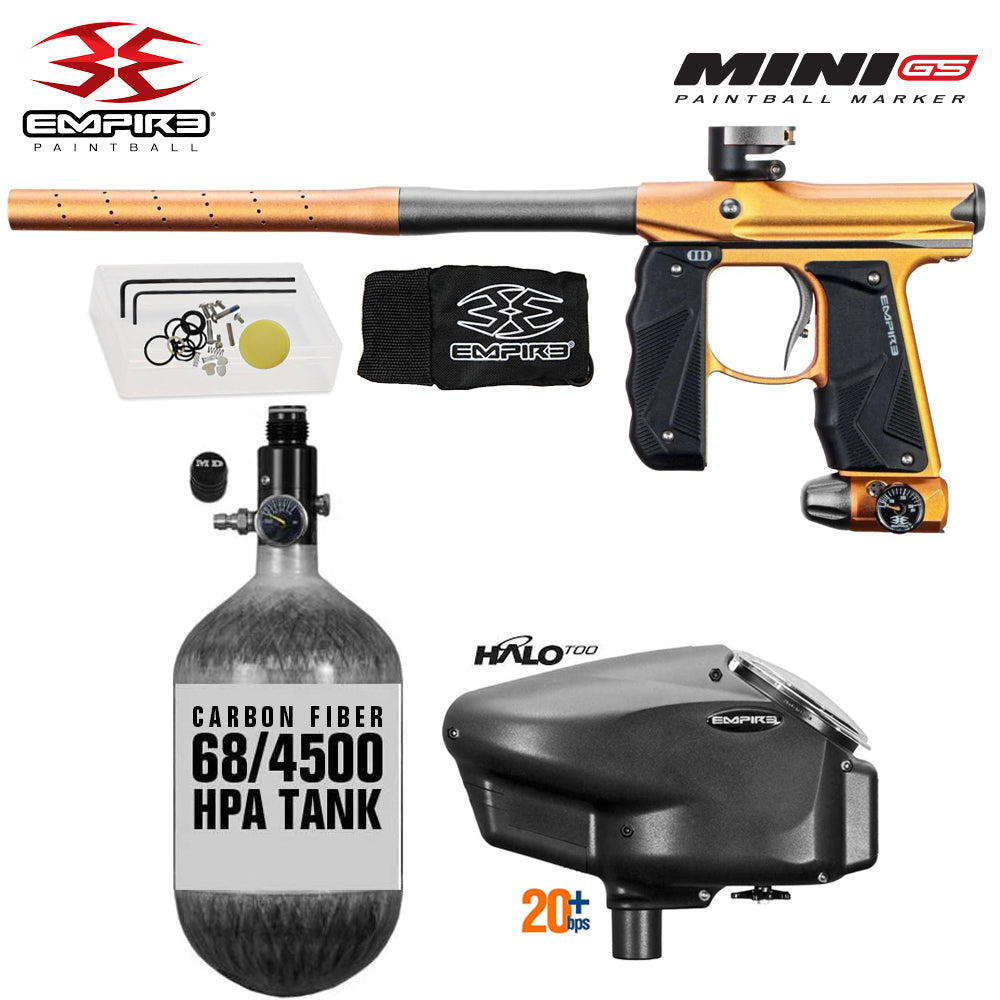 Empire Mini GS 68/4500 Carbon Fiber HPA Paintball Gun Package with Empire Halo Too 20+BPS