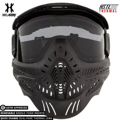 HK Army HSTL Goggle black paintball mask with anti-fog smoke thermal lens and ventilation