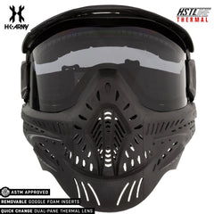 CLEARANCE HK Army HSTL Goggle Paintball Airsoft Mask with Anti Fog Thermal Lens - Black w/ Smoke Lens - USED But Not Abused