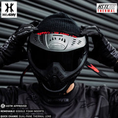 HK Army HSTL Goggle black paintball mask with anti-fog smoke thermal lens and adjustable straps