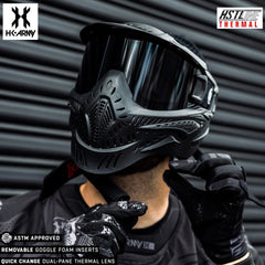 CLEARANCE HK Army HSTL Goggle Paintball Airsoft Mask with Anti Fog Thermal Lens - Black w/ Smoke Lens - USED But Not Abused