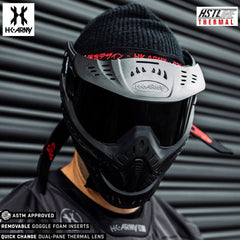 Black HK Army HSTL goggle paintball mask with smoke anti-fog thermal lens and adjustable straps