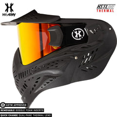 CLEARANCE HK Army HSTL Goggle Paintball Airsoft Mask with Anti Fog Thermal Lens - Black w/ Fire Lens