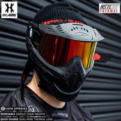 HK Army HSTL Goggle paintball mask in black with fire anti-fog thermal dual-pane lens and removable foam inserts