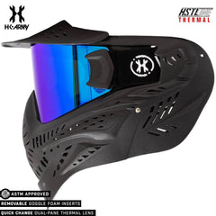 HK Army HSTL Goggle black paintball mask with anti-fog dual-pane thermal ice lens and removable foam inserts