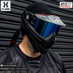 HK Army HSTL Goggle black paintball mask with anti-fog ice thermal lens and removable foam inserts