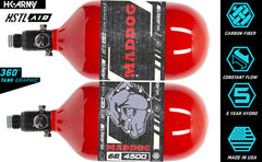 CLEARANCE Maddog HK Army HSTL 68/4500 Carbon Fiber HPA Compressed Air Paintball Tank Bottle System - Standard Reg | RED