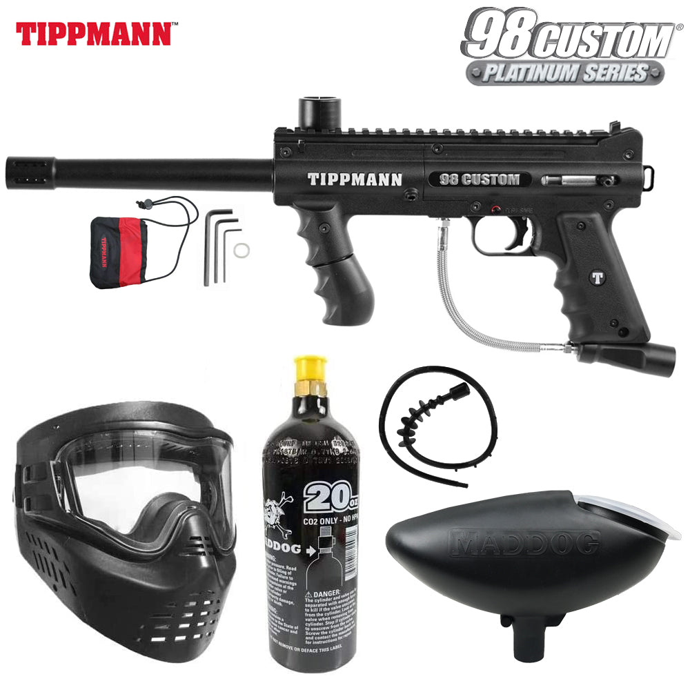 Tippmann 98 Custom Platinum Series Paintball Gun Marker Packages | Maddog All-In-One Starter Kits