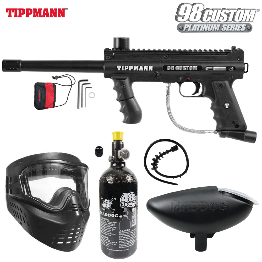 Tippmann 98 Custom Platinum Series Paintball Gun Marker Packages | Maddog All-In-One Starter Kits
