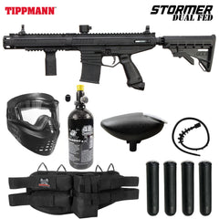 Maddog Tippmann Stormer Dual Fed Elite Silver HPA Paintball Gun Marker Starter Package