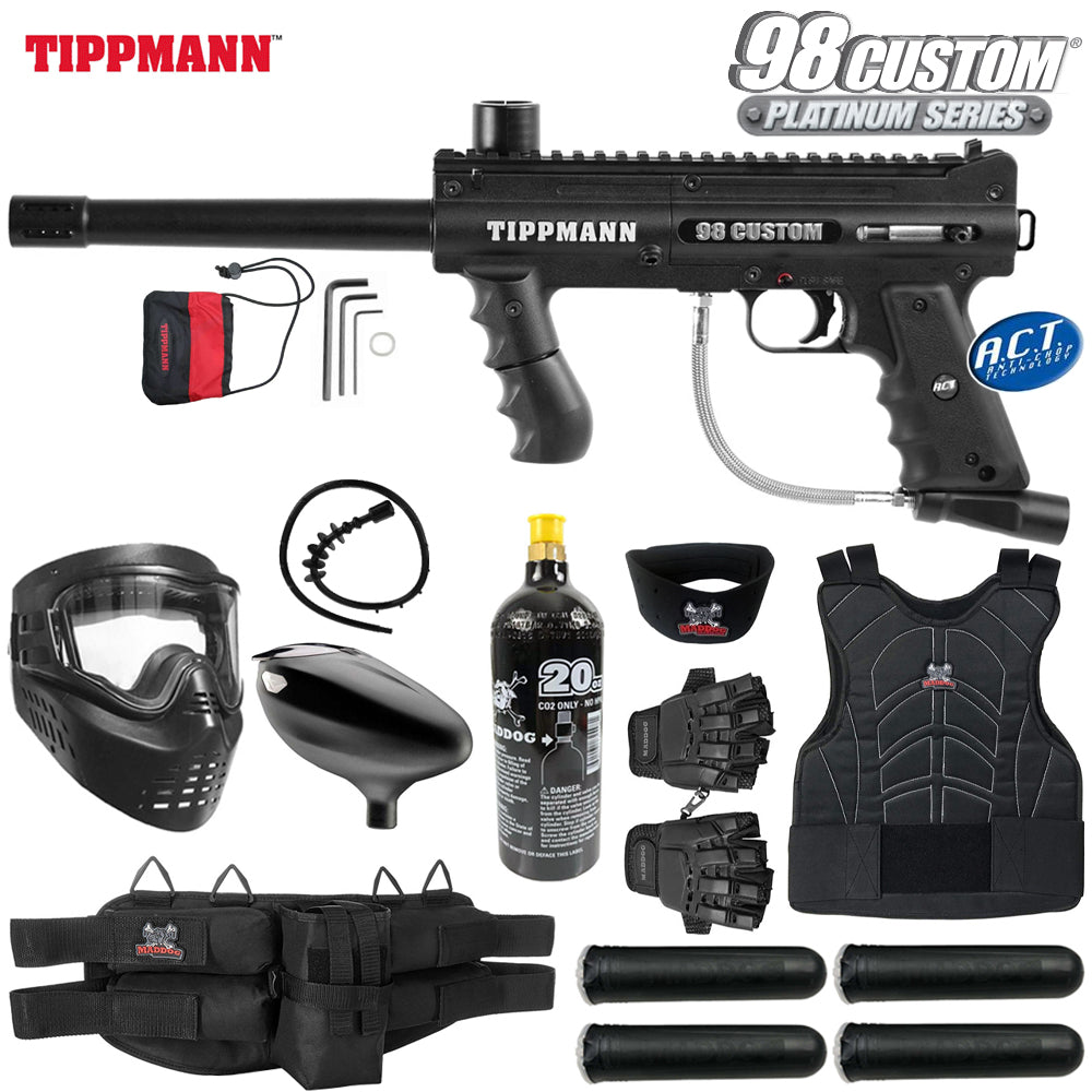Maddog Tippmann 98 Custom Platinum Series Protective CO2 Paintball Gun Marker Starter Package