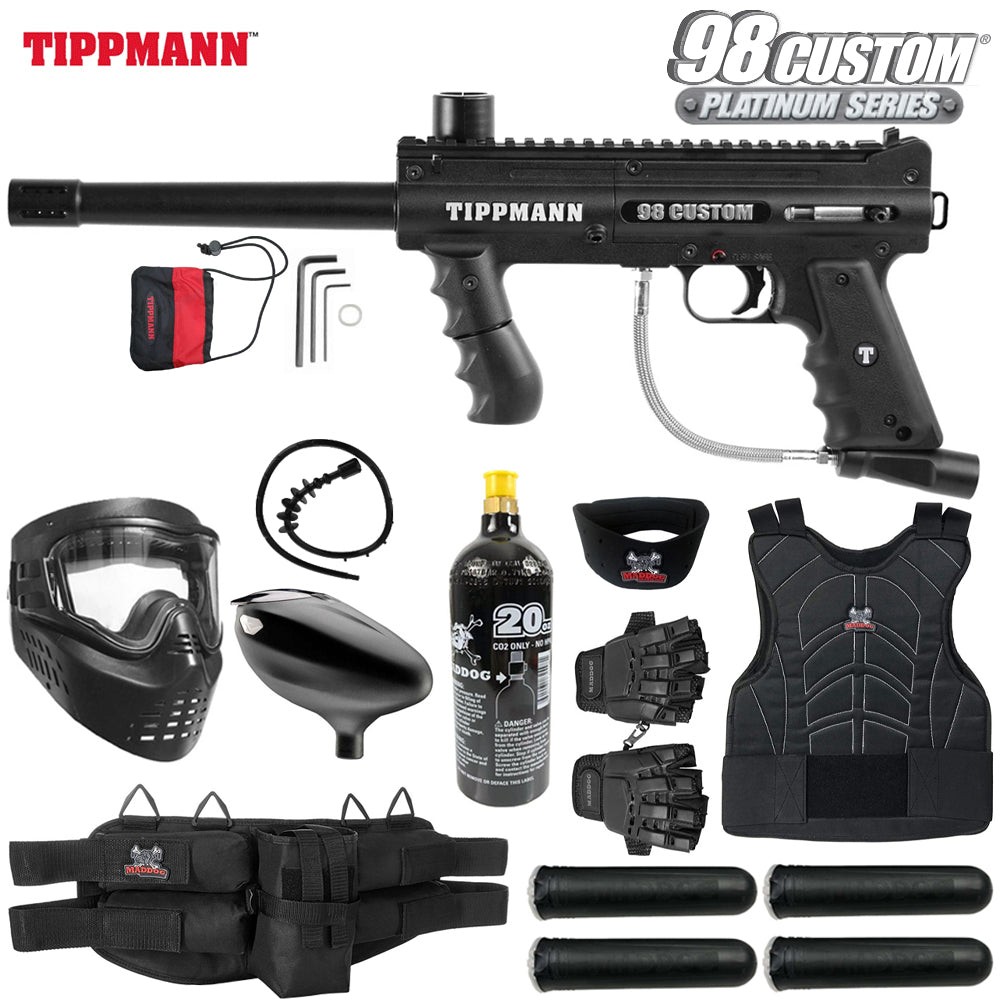 Tippmann 98 Custom Platinum Series Paintball Gun Marker Packages | Maddog All-In-One Starter Kits