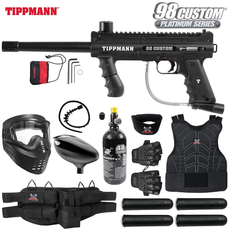 Maddog Tippmann 98 Custom Platinum Series Protective HPA Paintball Gun Marker Starter Package Tippmann