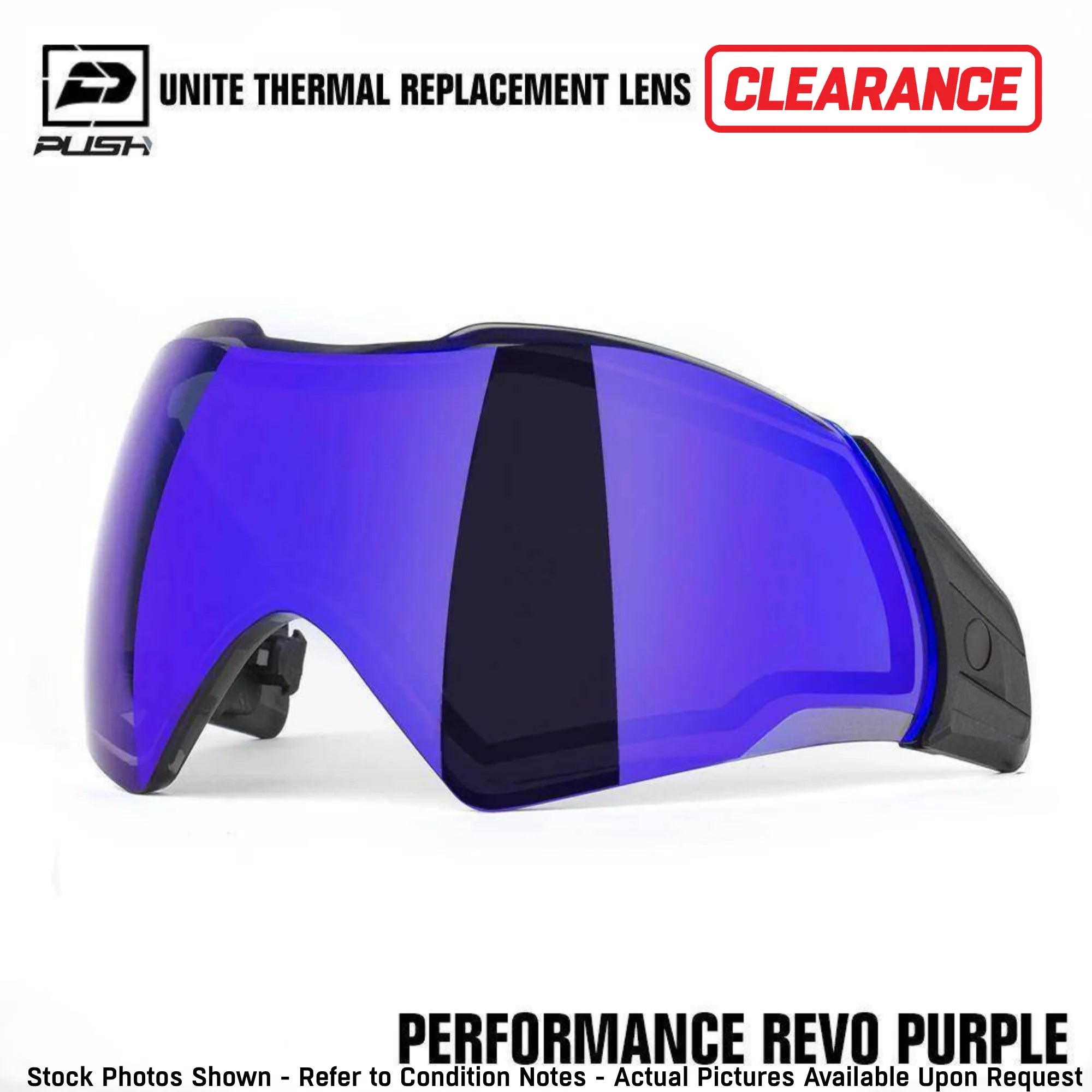CLEARANCE Push Unite Paintball Goggle Mask Thermal Lens w/ Protective Case - Performance REVO Purple