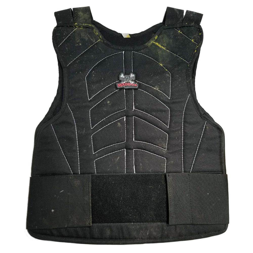 Maddog Padded and Chest Protector Black color, airsoft accessory, tactical loadout upgrade, for tactical builds, hero view