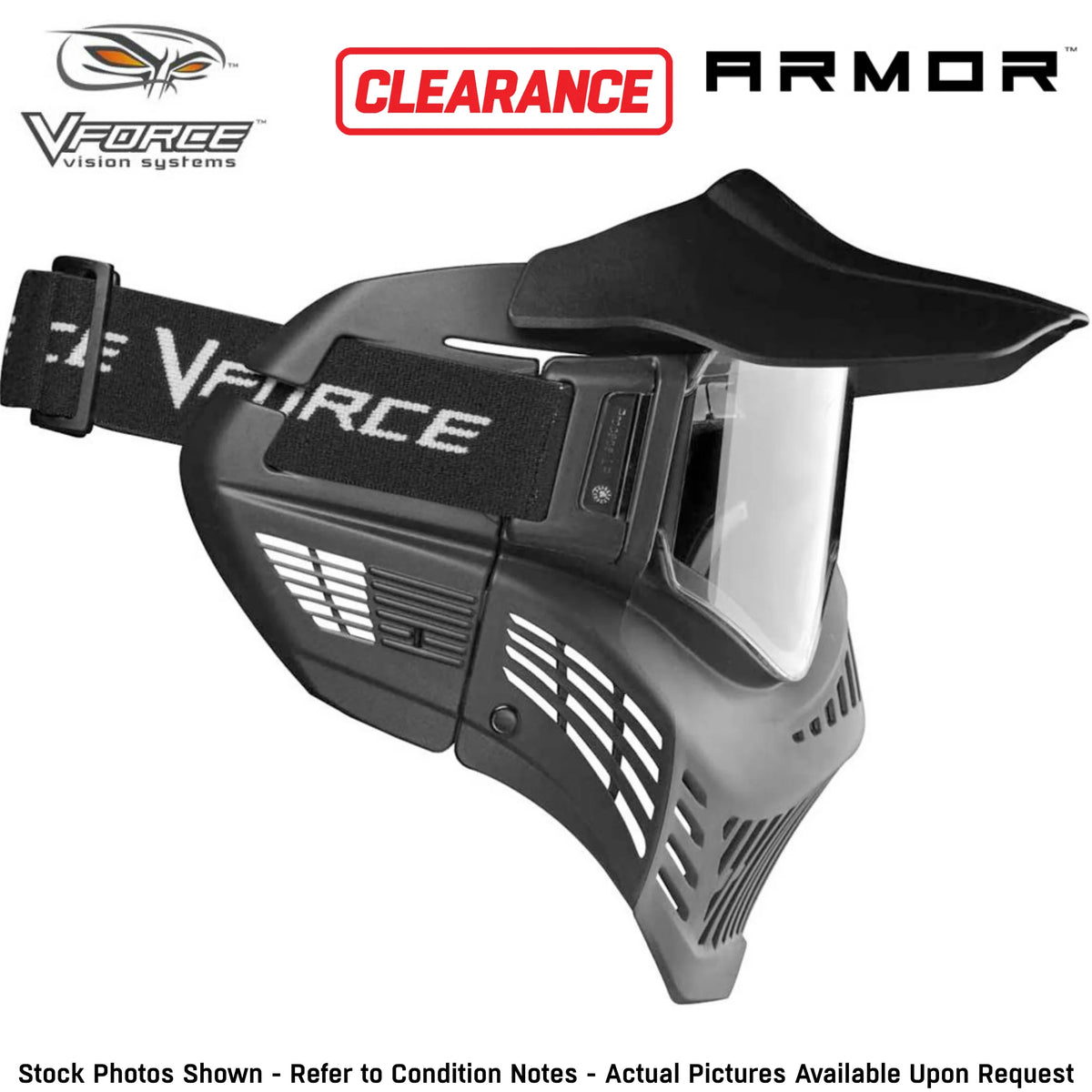 CLEARANCE V-Force Armor Field Vision Anti-Fog Paintball Mask - Black | OPEN BOX