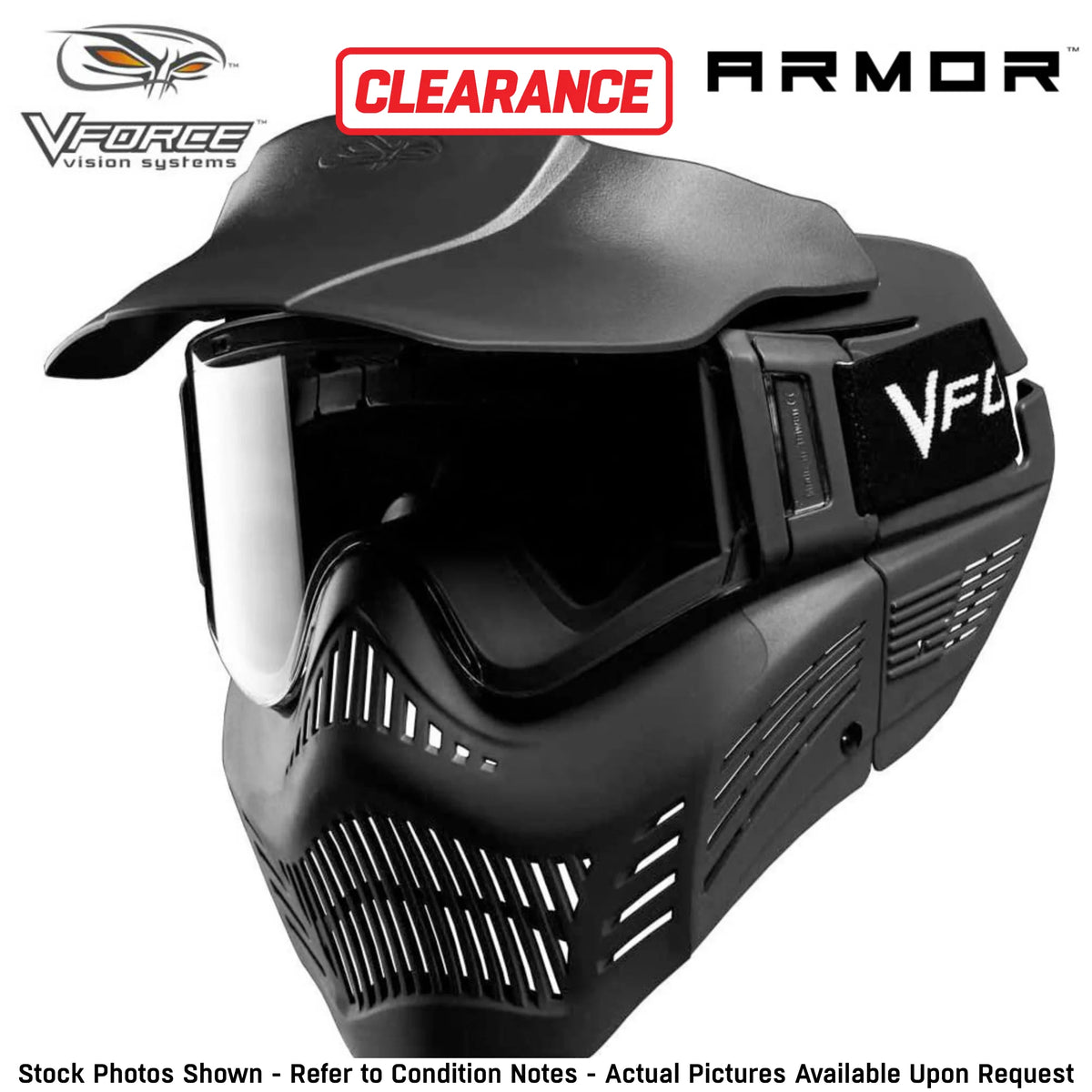 CLEARANCE V-Force Armor Field Vision Anti-Fog Paintball Mask - Black | OPEN BOX
